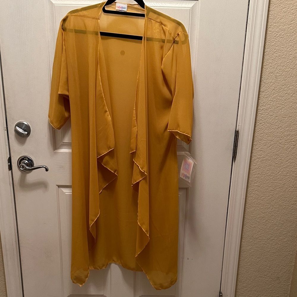LuLaRoe Mustard Yellow Open Front Cardigan, NWT